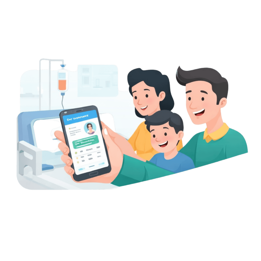 Family accessing health records on Vorqard